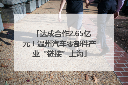 达成合作2.65亿元！温州汽车零部件产业“链接”上海