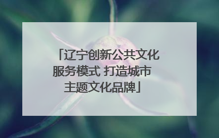辽宁创新公共文化服务模式 打造城市主题文化品牌