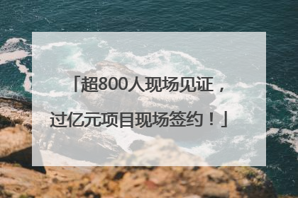 超800人现场见证，过亿元项目现场签约！