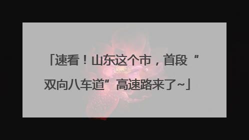 速看！山东这个市，首段“双向八车道”高速路来了~