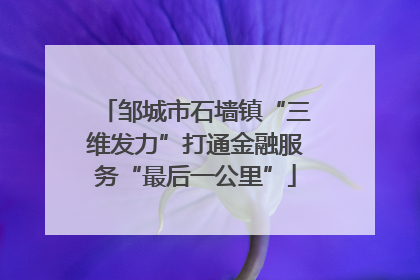 邹城市石墙镇“三维发力”打通金融服务“最后一公里”