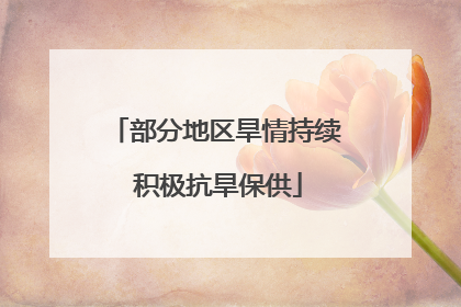 部分地区旱情持续 积极抗旱保供