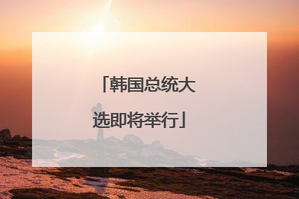 韩国总统大选即将举行