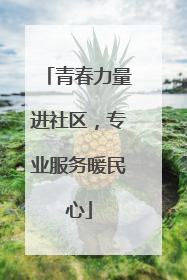 青春力量进社区，专业服务暖民心