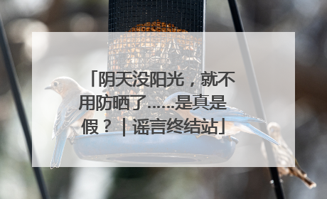 阴天没阳光，就不用防晒了……是真是假？｜谣言终结站