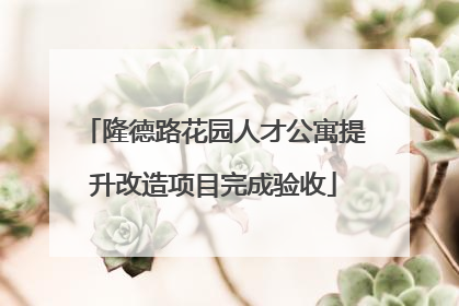 隆德路花园人才公寓提升改造项目完成验收