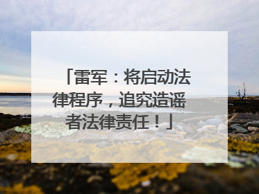 雷军：将启动法律程序，追究造谣者法律责任！