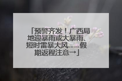 预警齐发！广西局地迎暴雨或大暴雨、短时雷暴大风……假期返程注意→