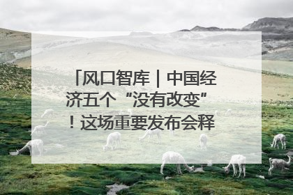 风口智库｜中国经济五个“没有改变”！这场重要发布会释放三点信号