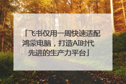 飞书仅用一周快速适配鸿蒙电脑，打造AI时代先进的生产力平台