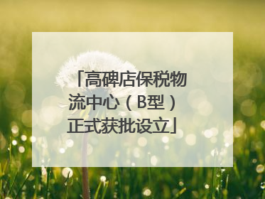 高碑店保税物流中心（B型）正式获批设立