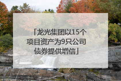 龙光集团以15个项目资产为9只公司债券提供增信