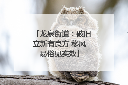 龙泉街道：破旧立新有良方 移风易俗见实效