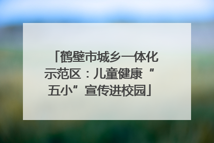 鹤壁市城乡一体化示范区：儿童健康“五小”宣传进校园