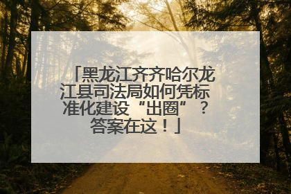 黑龙江齐齐哈尔龙江县司法局如何凭标准化建设“出圈”？答案在这！