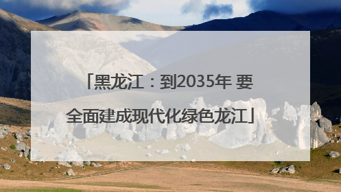 黑龙江：到2035年 要全面建成现代化绿色龙江