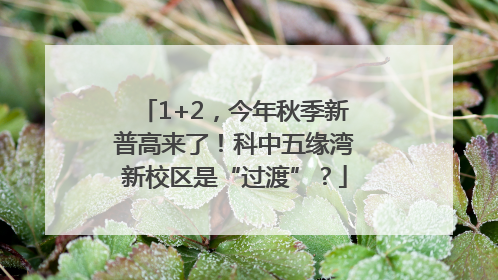 1+2，今年秋季新普高来了！科中五缘湾新校区是“过渡”？