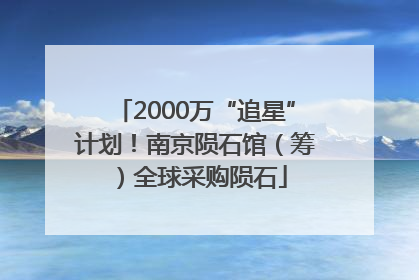 2000万“追星”计划！南京陨石馆（筹）全球采购陨石