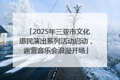 2025年三亚市文化惠民演出系列活动启动，露营音乐会浪漫开场