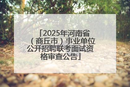 2025年河南省（商丘市）事业单位公开招聘联考面试资格审查公告