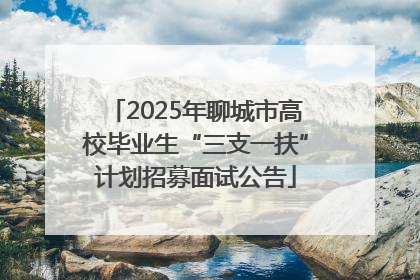 2025年聊城市高校毕业生“三支一扶”计划招募面试公告
