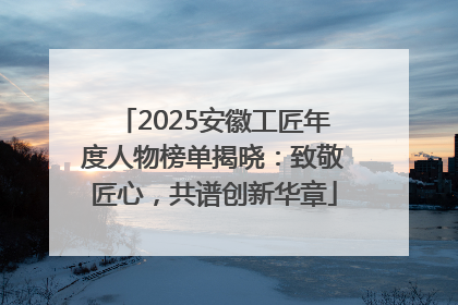 2025安徽工匠年度人物榜单揭晓：致敬匠心，共谱创新华章