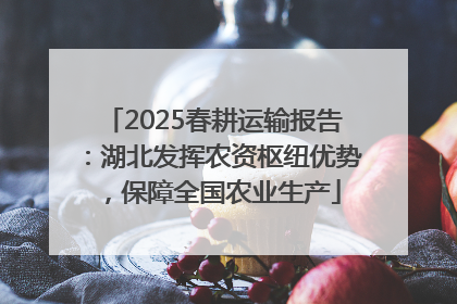 2025春耕运输报告：湖北发挥农资枢纽优势，保障全国农业生产