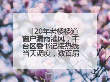 20年老楼楼道窗户漏雨灌风，丰台区委书记接热线当天调度，数百扇老式铁窗将换新