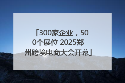 300家企业，500个展位 2025郑州跨境电商大会开幕