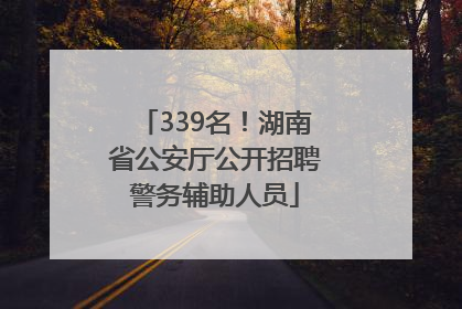 339名！湖南省公安厅公开招聘警务辅助人员